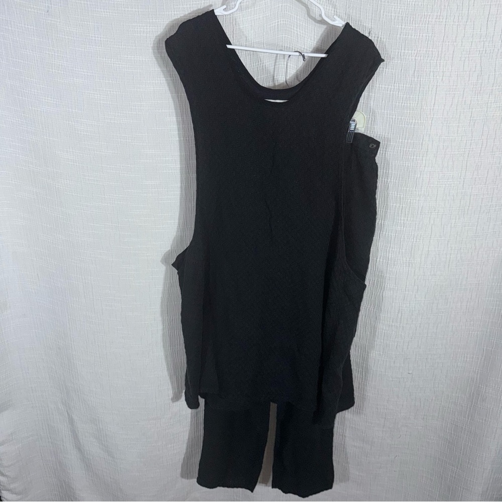 Flax Black Sleeveless Linen Jumpsuit